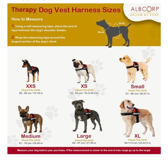 Albcorp Reflective Therapy Dog Harness Adjustable Straps Removable Patches, XS - Picture 2 of 12